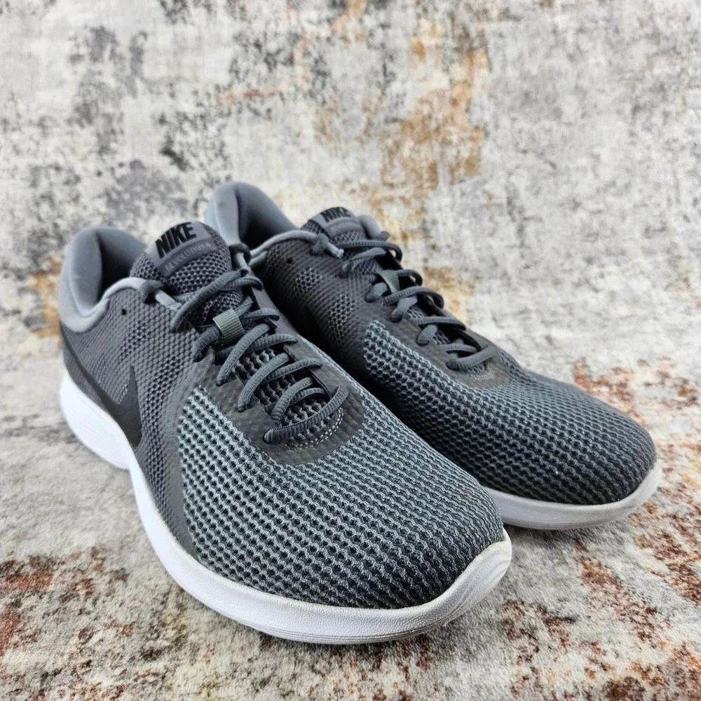 Nike Revolution 4 Running Shoes Mens 12 Grey‎ Black White 908988-010 Sneakers